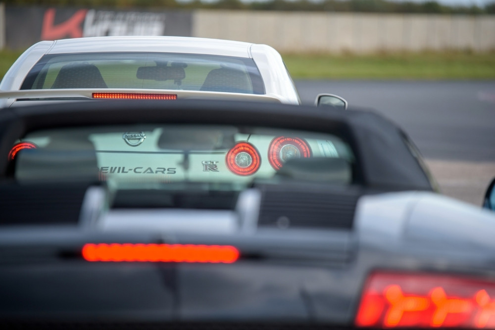 nissan gt-r i lamborghini gallardo hamujące